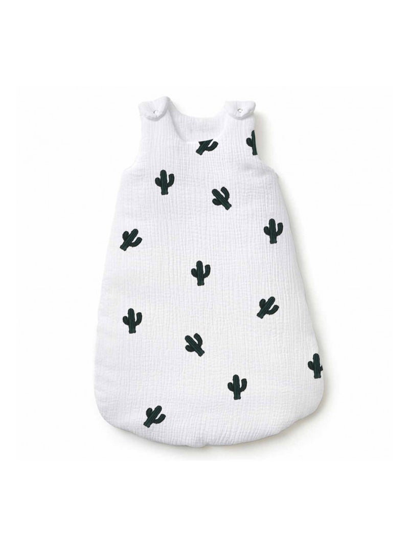 Gigoteuse Mousseline Légère  "CACTUS" LES CHATOUNETS Blanc Vert - Kiabi