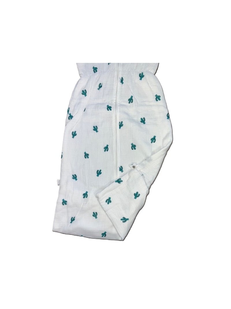 Gigoteuse Mousseline Légère  "CACTUS" LES CHATOUNETS Blanc Vert - Kiabi