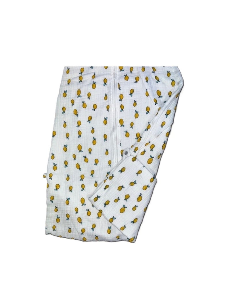 Gigoteuse Mousseline Légère  "CITRON" LES CHATOUNETS Blanc Jaune - Kiabi