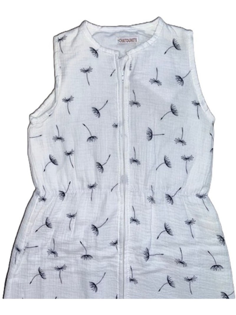 Gigoteuse Mousseline Légère "LOTUS" LES CHATOUNETS Blanc Noir - Kiabi