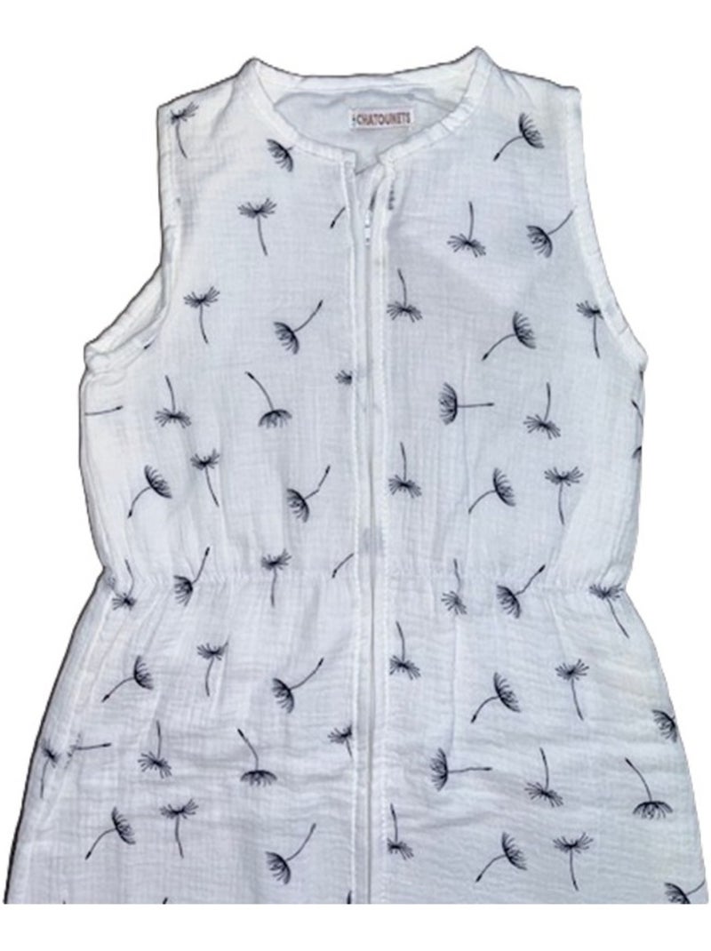 Gigoteuse Mousseline "LOTUS" LES CHATOUNETS Blanc Noir - Kiabi