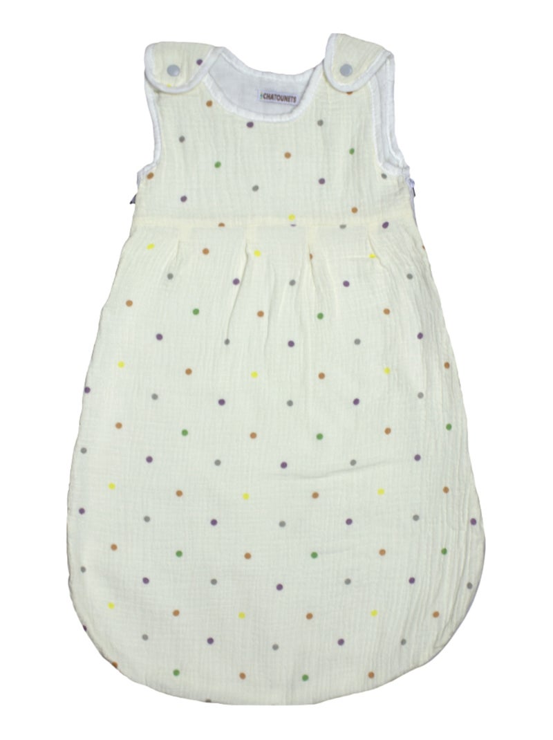 Gigoteuse Naissance Mousseline Légère "POIS" LES CHATOUNETS Ecru - Kiabi