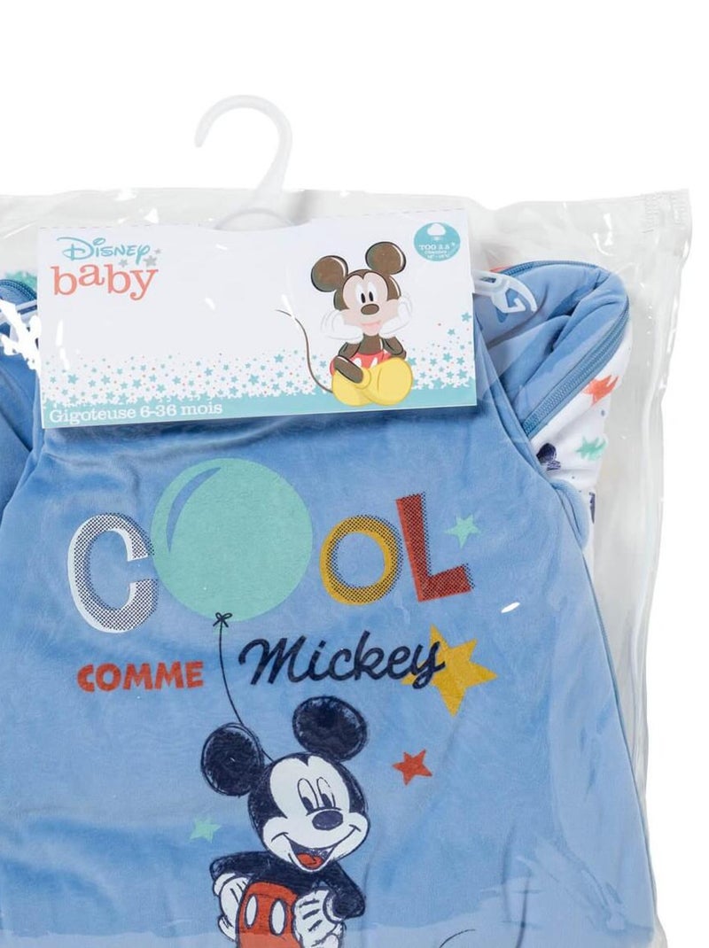 Gigoteuse réglable 6-36 mois en velours - Mickey Cool Bleu - Kiabi