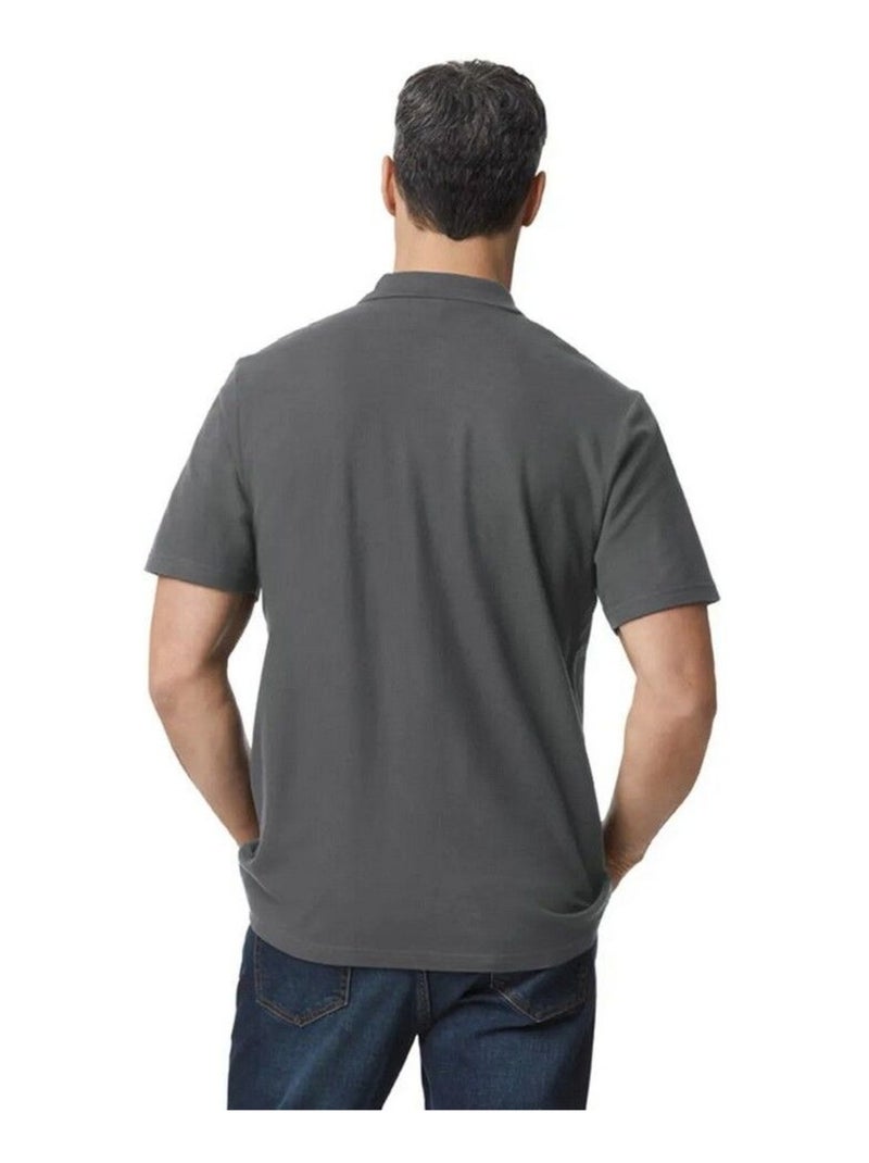Gildan - Polo SOFTSTYLE Gris Noir - Kiabi