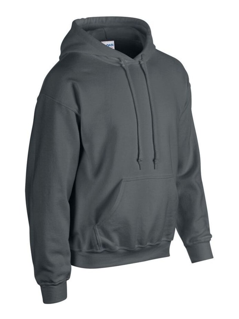 Gildan - Sweat à capuche Gris Noir - Kiabi