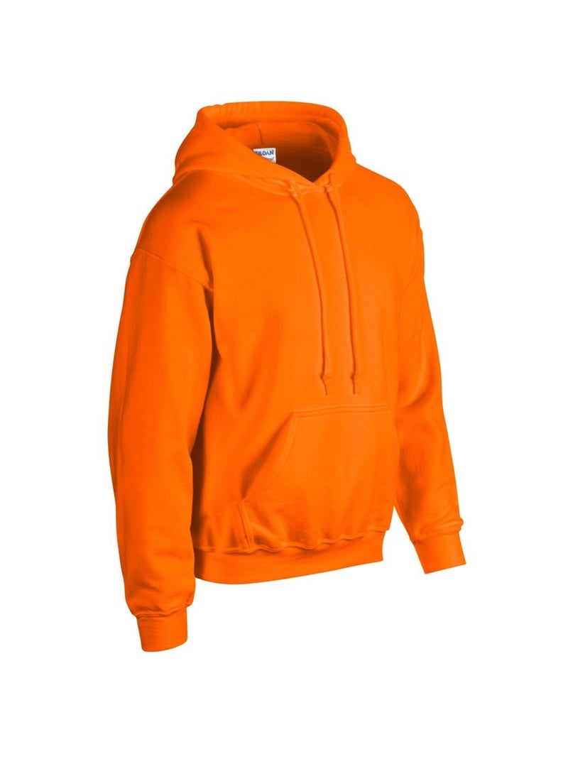 Gildan - Sweat à capuche Noir/Orange fluo - Kiabi