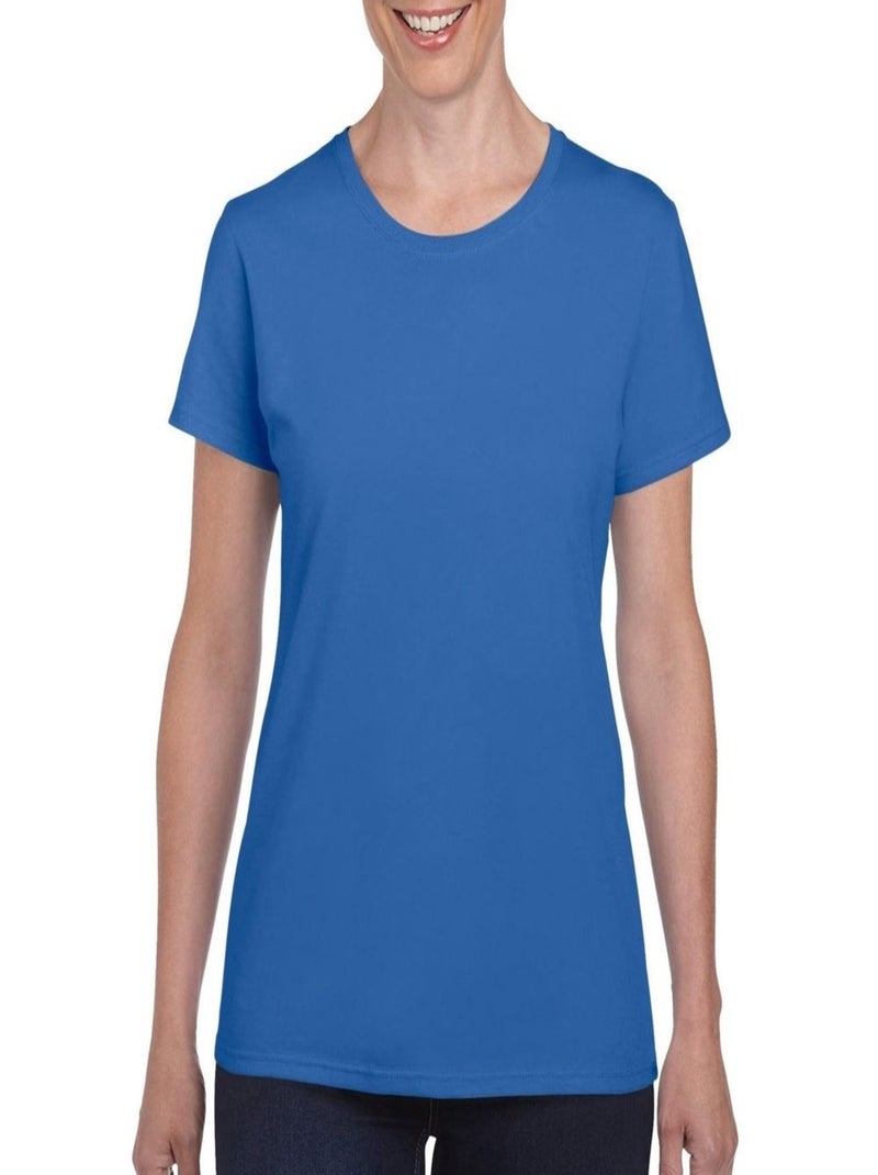 Gildan - T-shirt à manches courtes coupe féminine Bleu roi - Kiabi