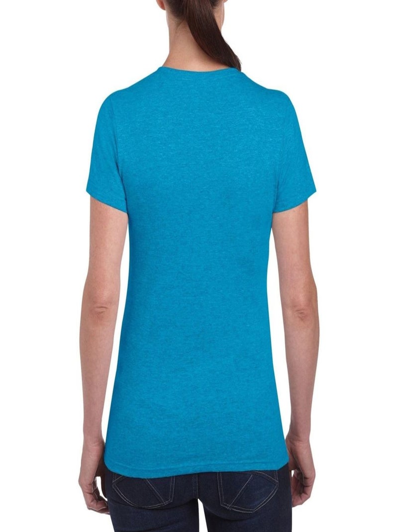 Gildan - T-shirt à manches courtes coupe féminine Bleu saphir - Kiabi