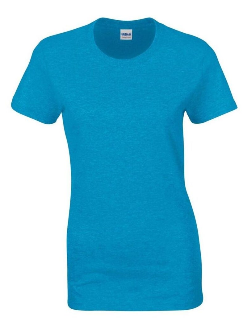 Gildan - T-shirt à manches courtes coupe féminine Bleu saphir - Kiabi