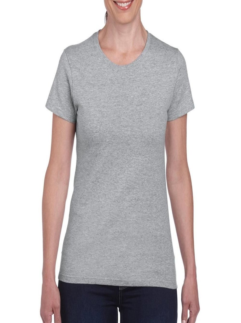 Gildan - T-shirt à manches courtes coupe féminine Gris - Kiabi