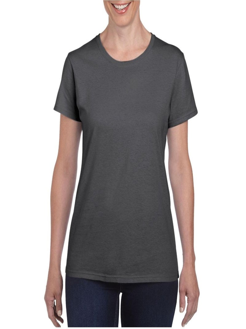Gildan - T-shirt à manches courtes coupe féminine Gris foncé - Kiabi