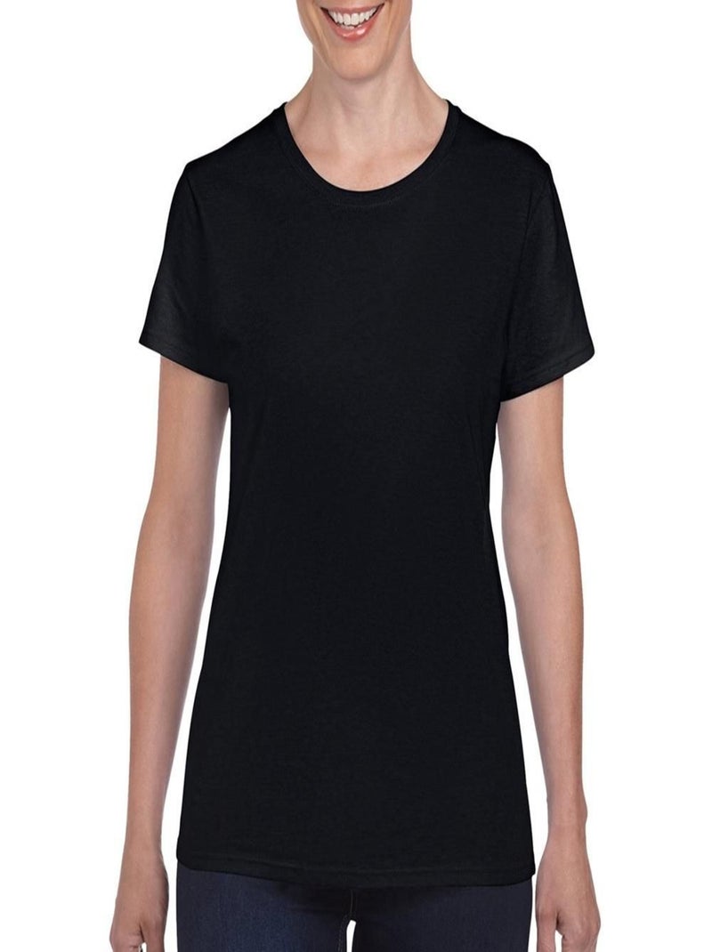 Gildan - T-shirt à manches courtes coupe féminine Noir - Kiabi