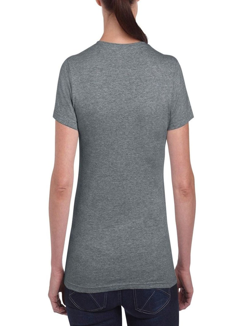 Gildan - T-shirt à manches courtes coupe féminine Noir Gris - Kiabi