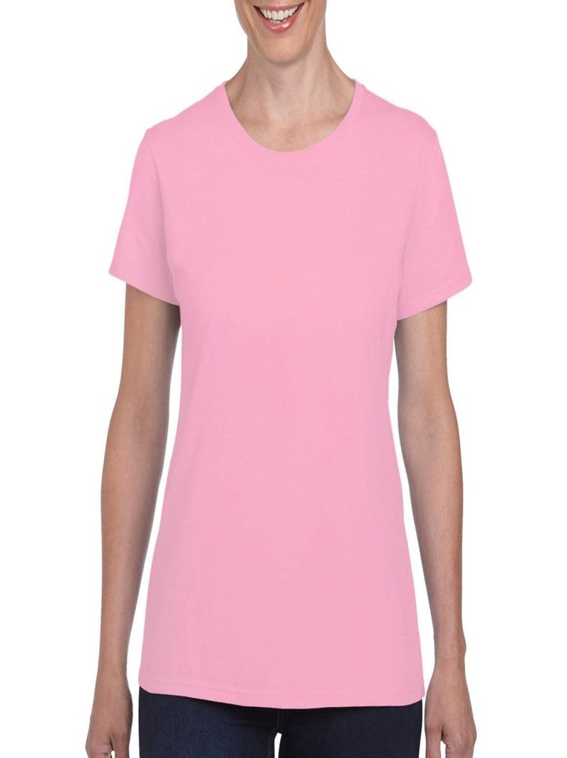 Gildan - T-shirt à manches courtes coupe féminine Rose clair - Kiabi
