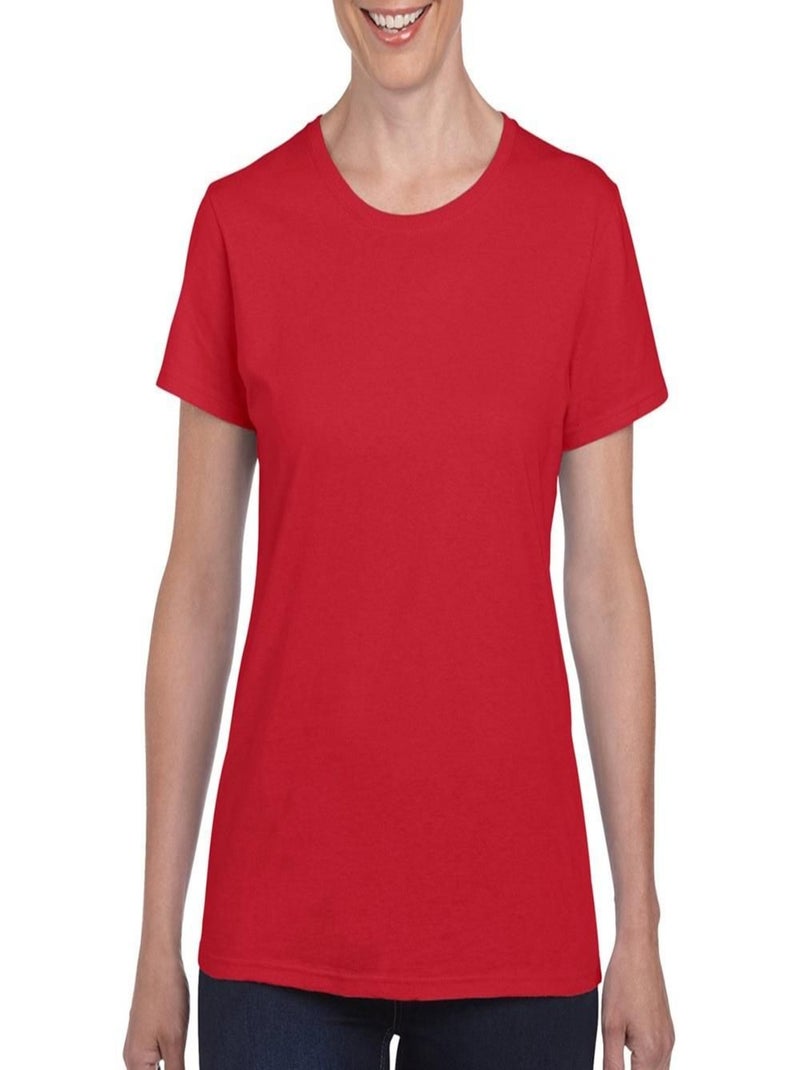 Gildan - T-shirt à manches courtes coupe féminine Rouge - Kiabi