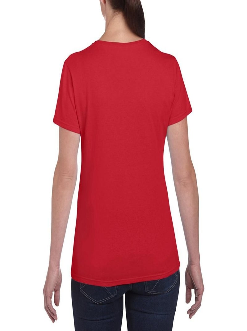 Gildan - T-shirt à manches courtes coupe féminine Rouge - Kiabi