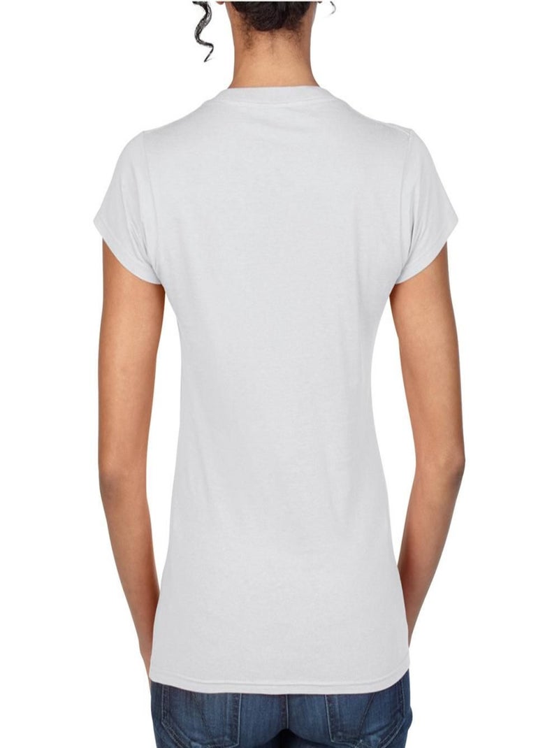 Gildan - T-shirt à manches courtes et col en V Blanc - Kiabi