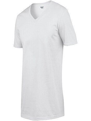 Gildan - T-shirt à manches courtes et col en V