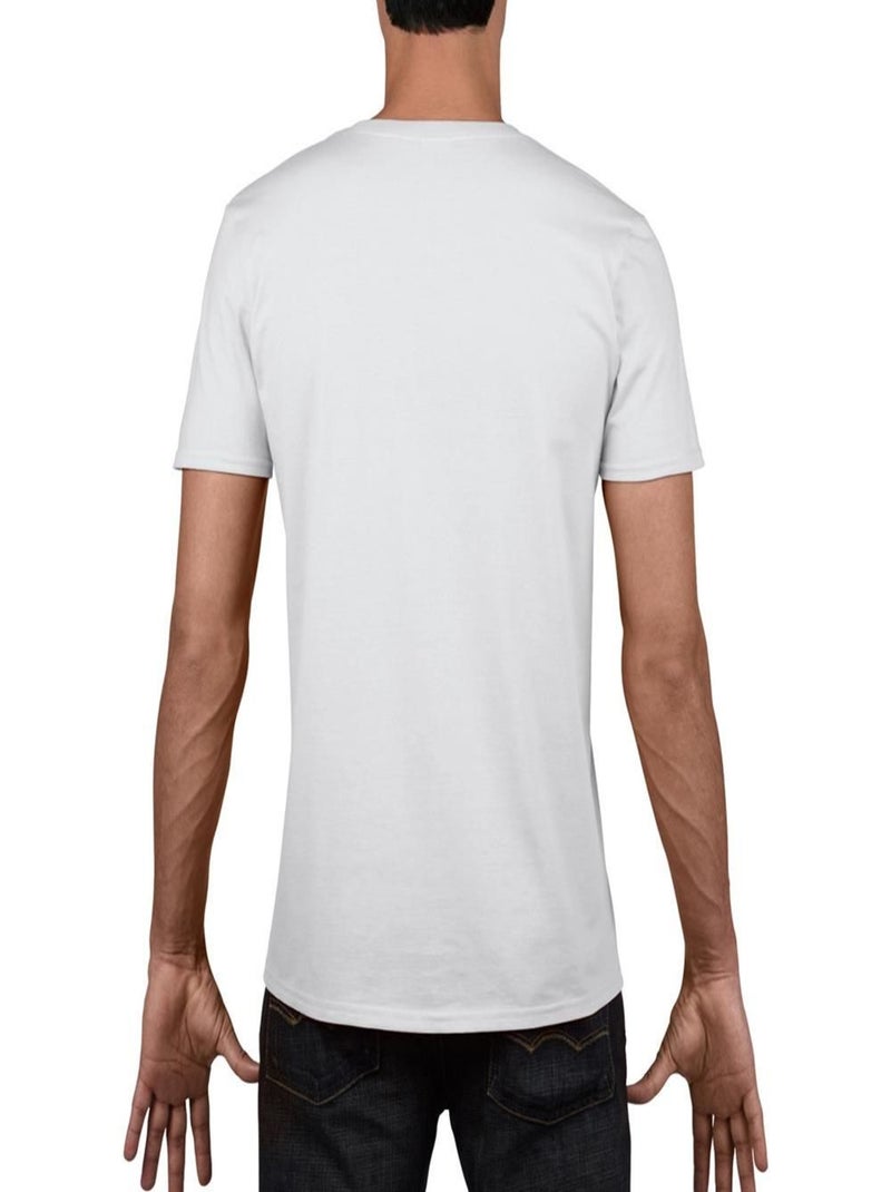 Gildan - T-shirt à manches courtes et col en V Blanc - Kiabi