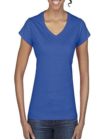 Gildan - T-shirt à manches courtes et col en V
