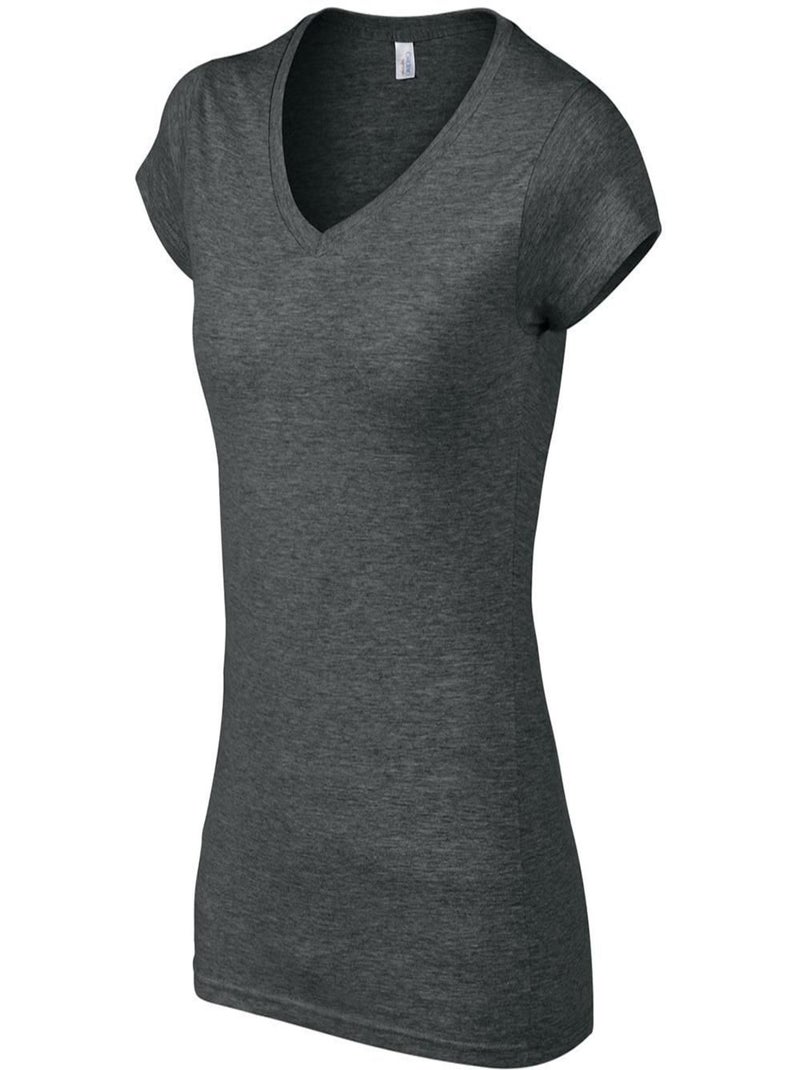 Gildan - T-shirt à manches courtes et col en V Gris foncé - Kiabi