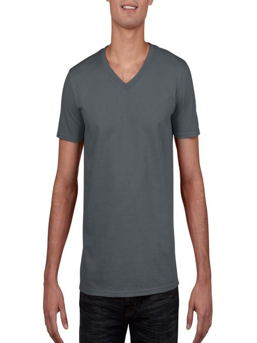 Gildan - T-shirt à manches courtes et col en V - Kiabi