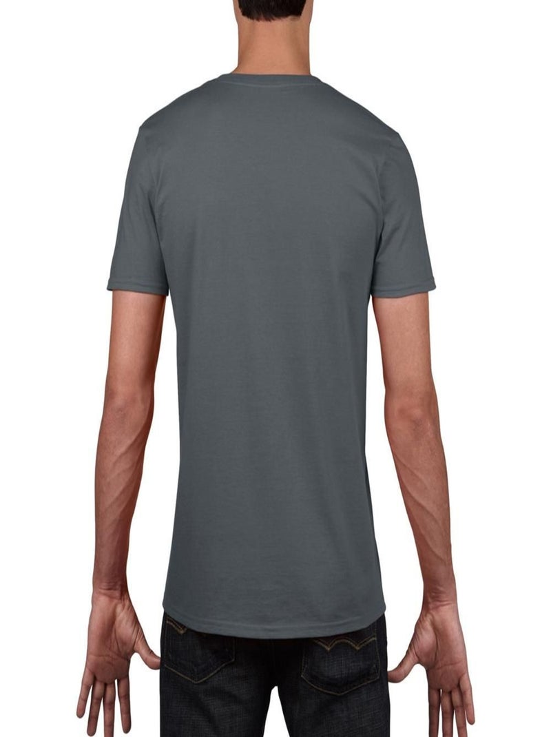 Gildan - T-shirt à manches courtes et col en V Gris foncé - Kiabi