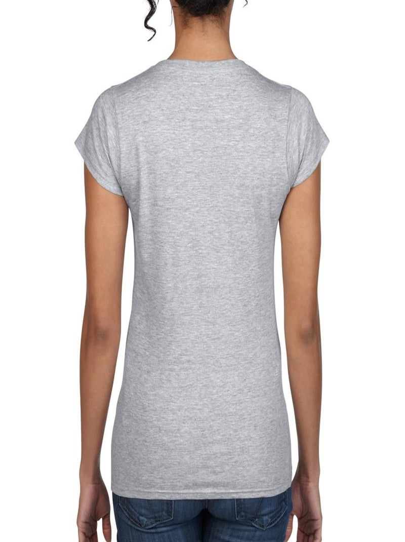 Gildan - T-shirt à manches courtes et col en V Gris moyen - Kiabi