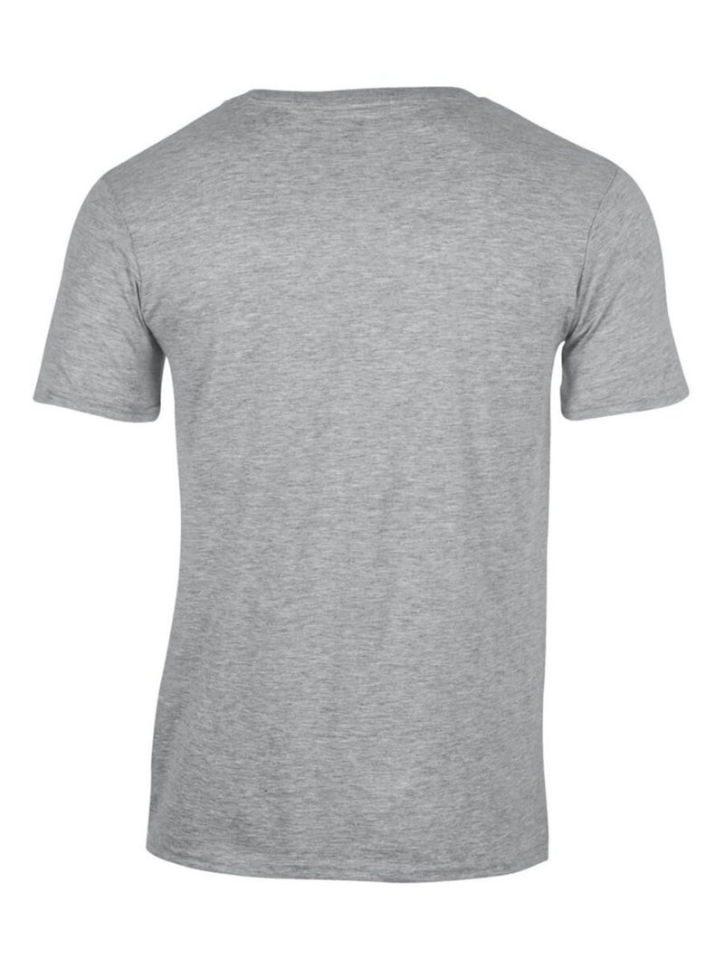Gildan - T-shirt à manches courtes et col en V Gris moyen - Kiabi