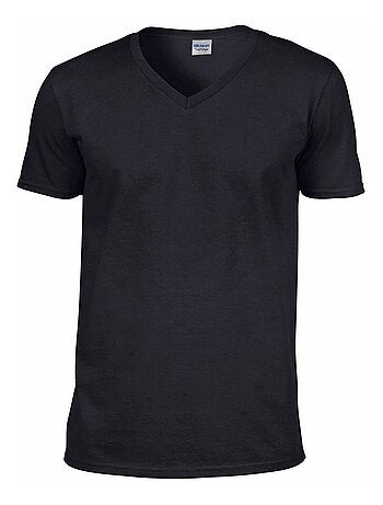 Gildan - T-shirt à manches courtes et col en V