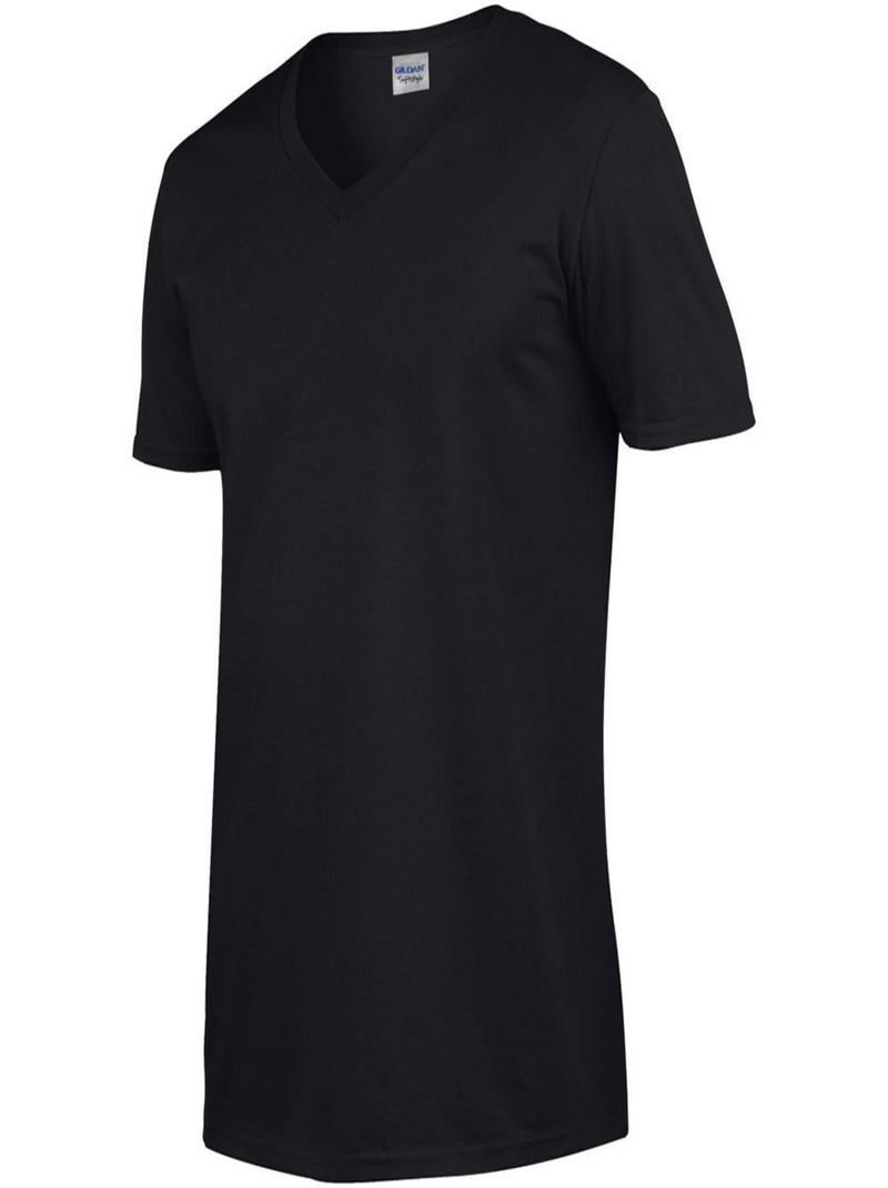 Gildan - T-shirt à manches courtes et col en V Noir - Kiabi