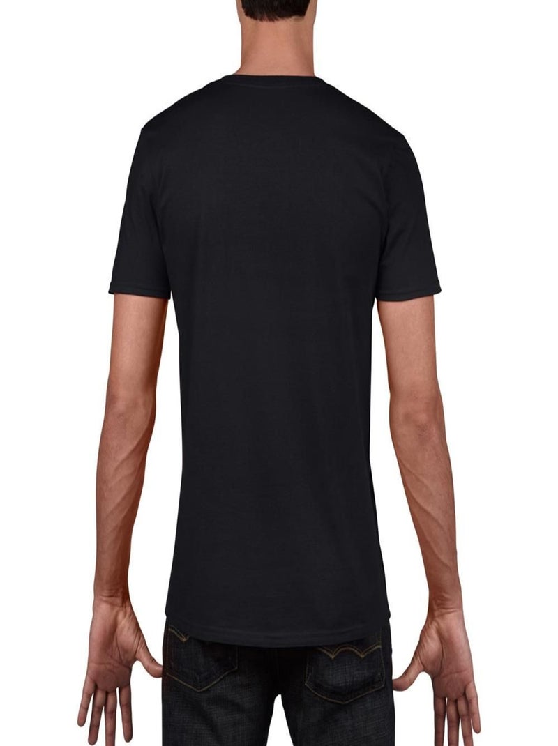Gildan - T-shirt à manches courtes et col en V Noir - Kiabi