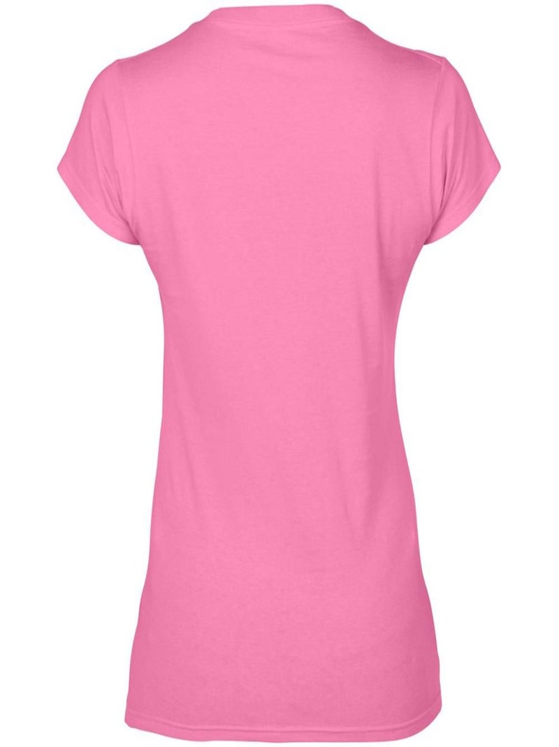Gildan - T-shirt à manches courtes et col en V Rose foncé - Kiabi
