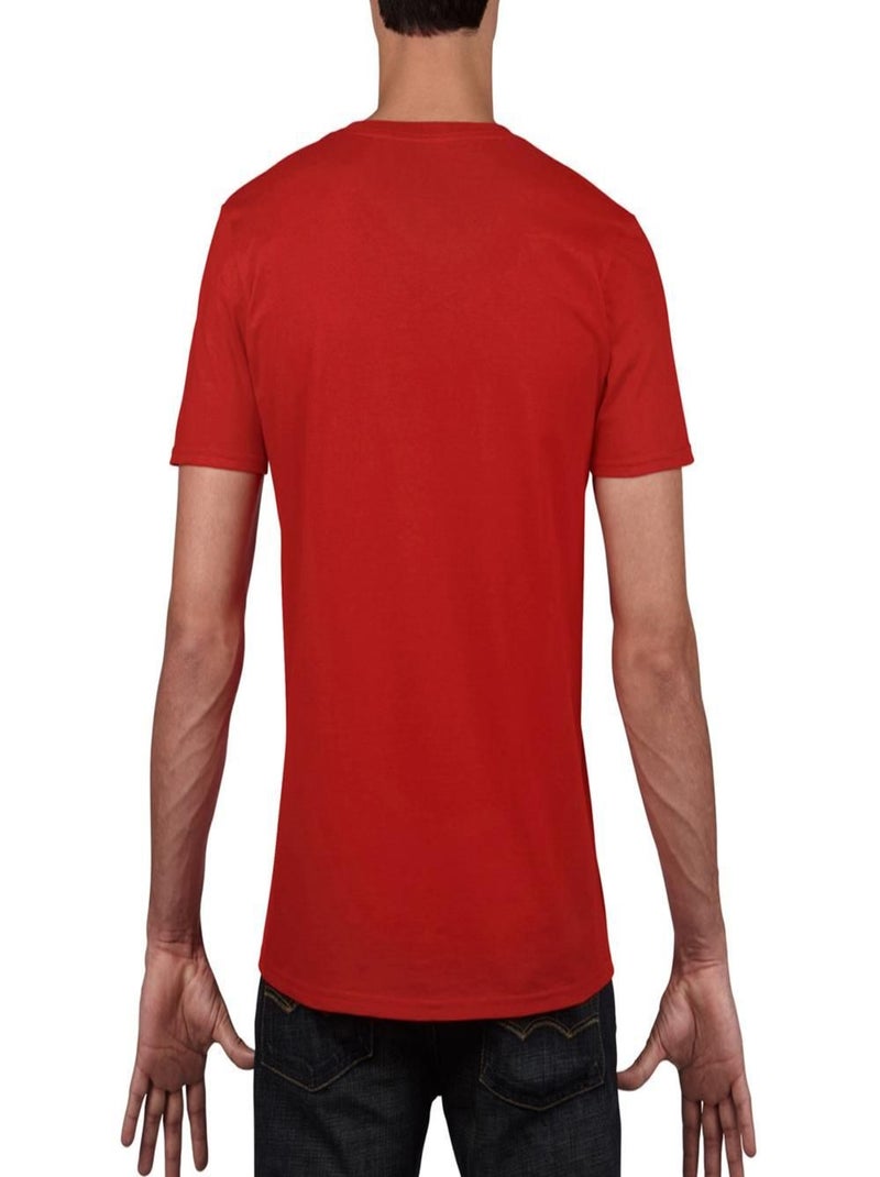 Gildan - T-shirt à manches courtes et col en V Rouge - Kiabi