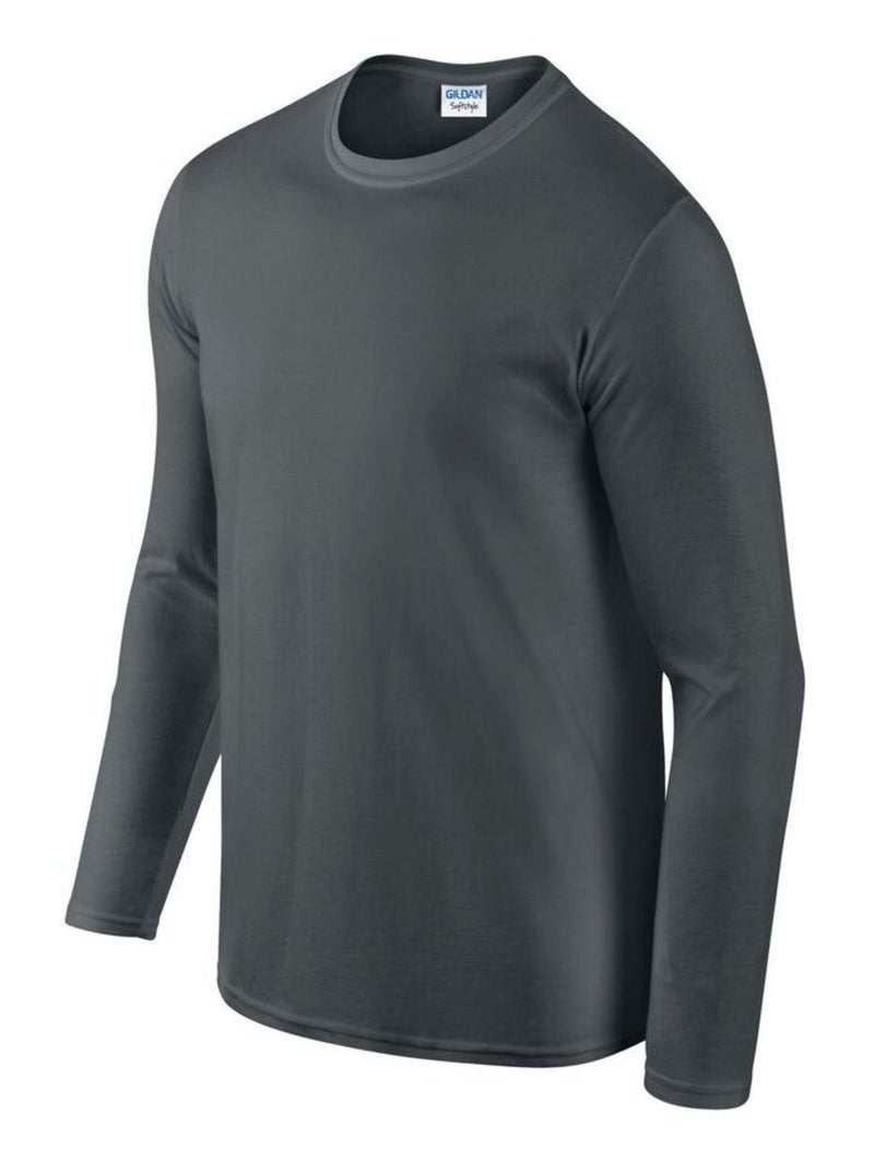 Gildan - T-shirt manches longues Gris Noir - Kiabi