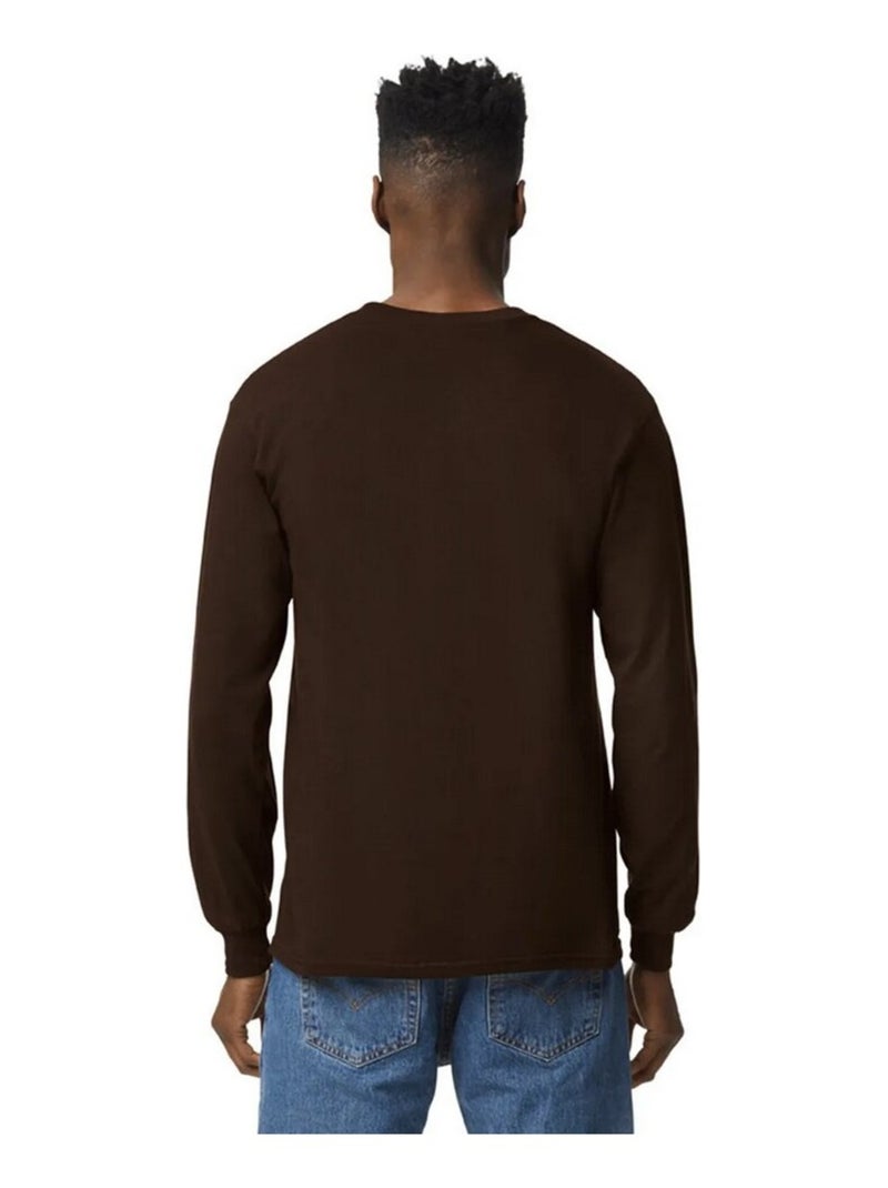 Gildan - T-shirt manches longues Marron foncé - Kiabi