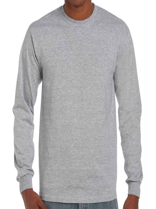 Gildan - T-shirt manches longues motif/style Chiné - Kiabi