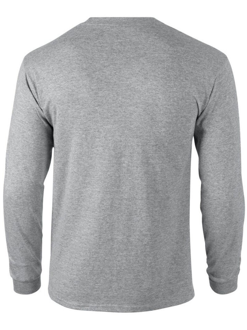 Gildan - T-shirt manches longues motif/style uni Gris - Kiabi