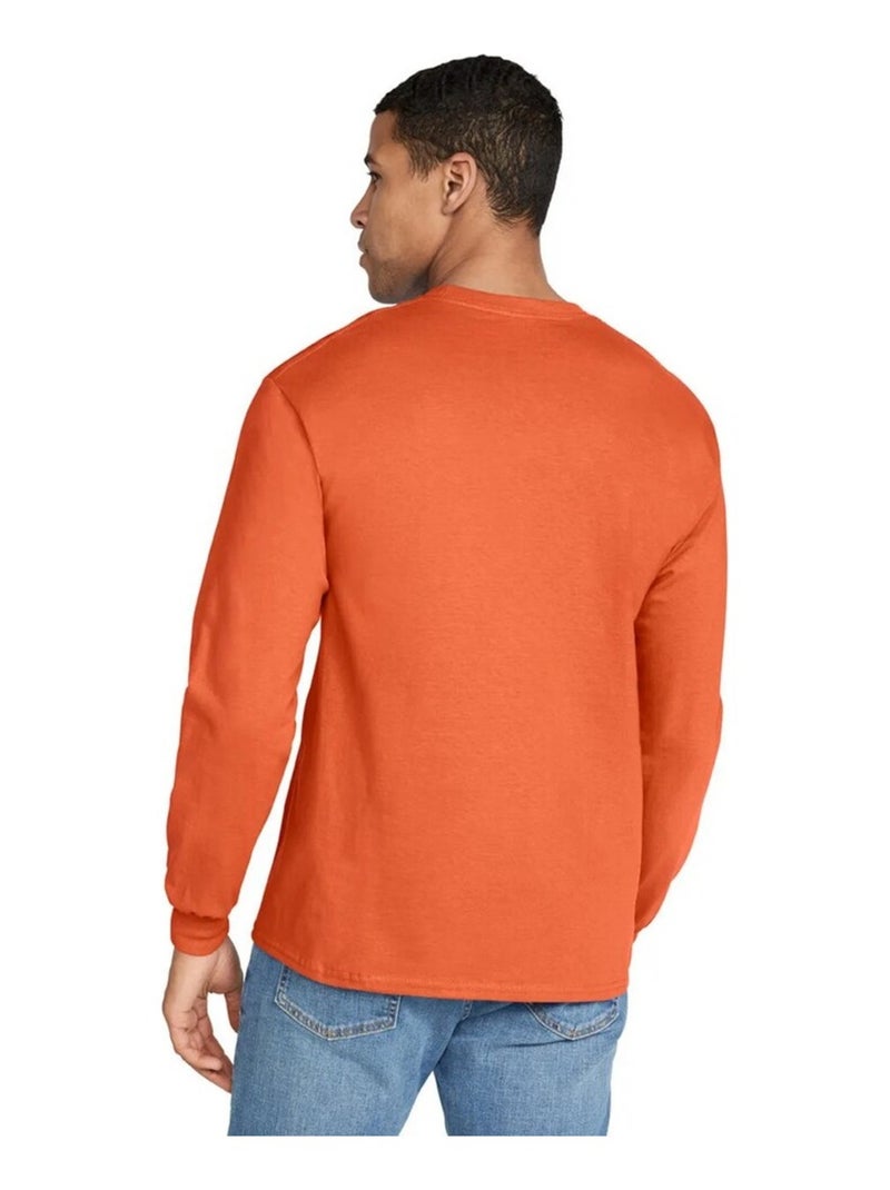 Gildan - T-shirt manches longues Orange - Kiabi