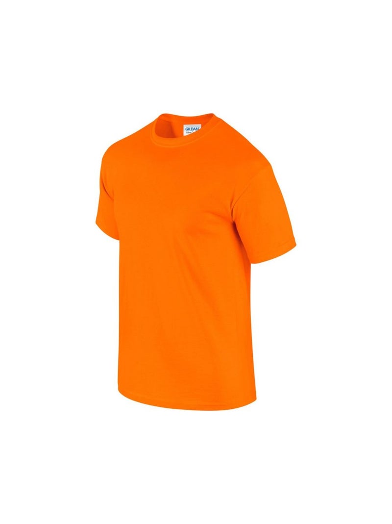 Gildan - T-shirt Noir/Orange fluo - Kiabi