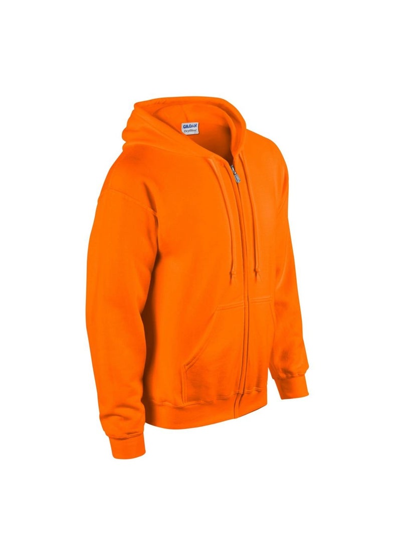 Gildan - Veste à capuche Noir/Orange fluo - Kiabi