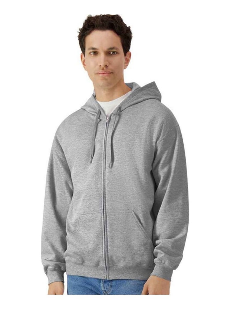 Gildan - Veste à capuche SOFTSTYLE Gris chiné - Kiabi
