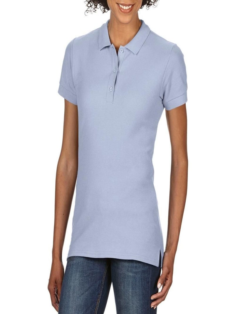 Gildan Polo Sport Double Pique en coton premium pour femmes/dames Bleu clair - Kiabi