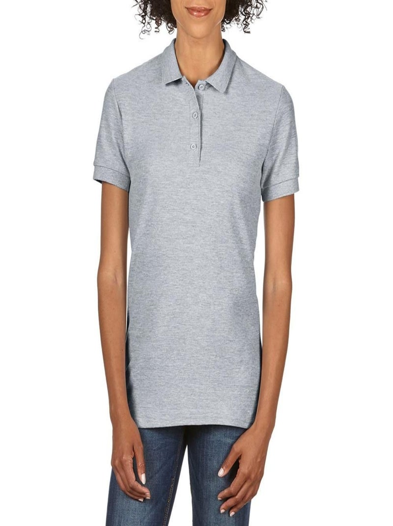 Gildan Polo Sport Double Pique en coton premium pour femmes/dames Gris moyen - Kiabi
