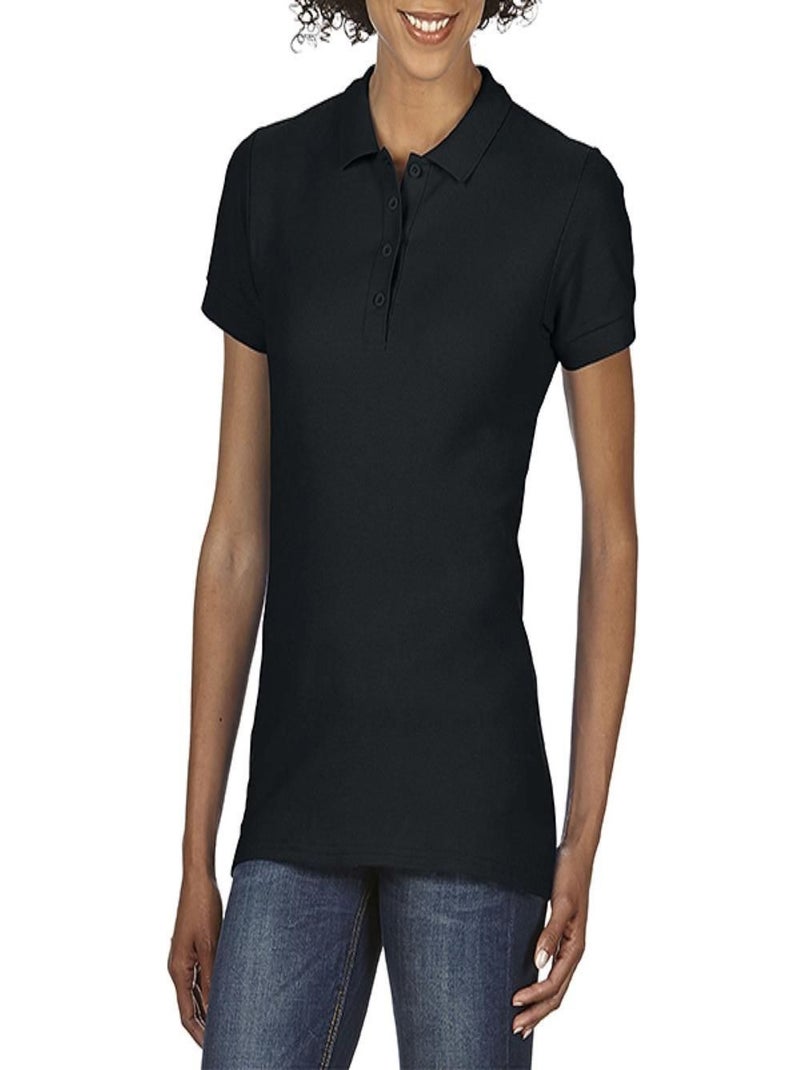 Gildan Softstyle Womens/Ladies - Polo à manches courtes en double piqué Noir - Kiabi