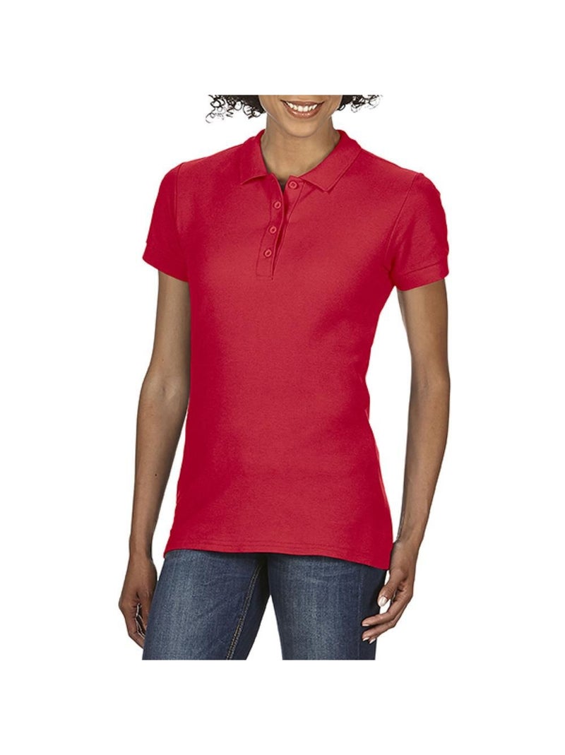 Gildan Softstyle Womens/Ladies - Polo à manches courtes en double piqué Rouge - Kiabi