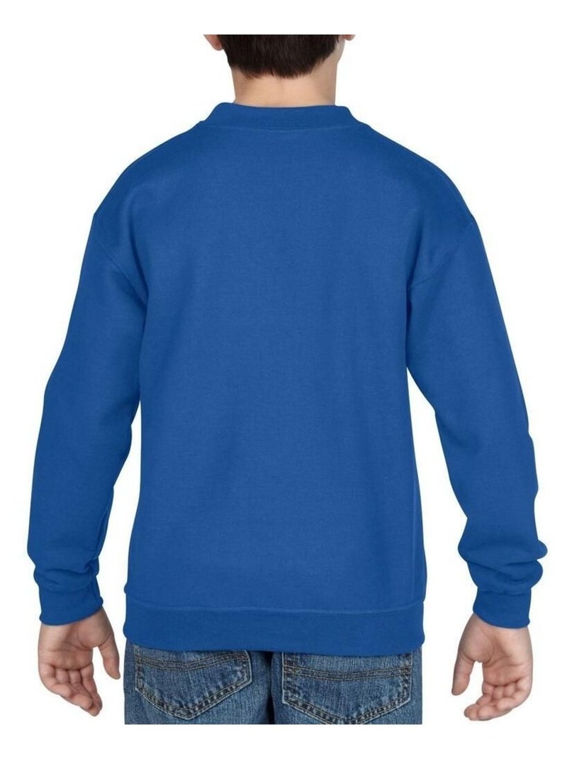 Gildan Sweat-shirt unisexe à col ras du cou en mélange lourd pour enfants Bleu roi - Kiabi