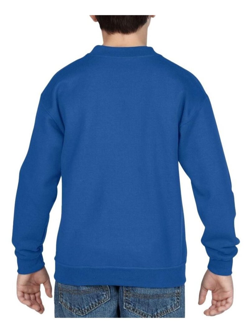 Gildan Sweat-shirt unisexe à col ras du cou en mélange lourd pour enfants Bleu roi - Kiabi
