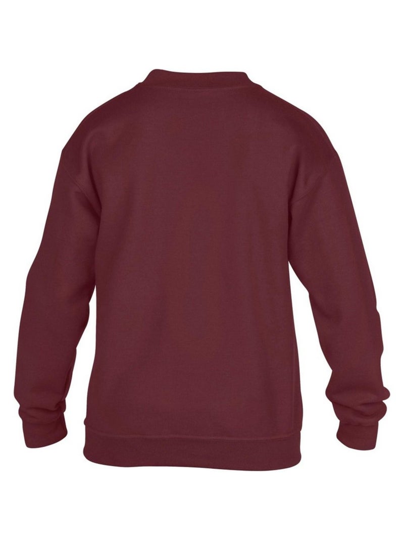 Gildan Sweat-shirt unisexe à col ras du cou en mélange lourd pour enfants Bordeaux - Kiabi