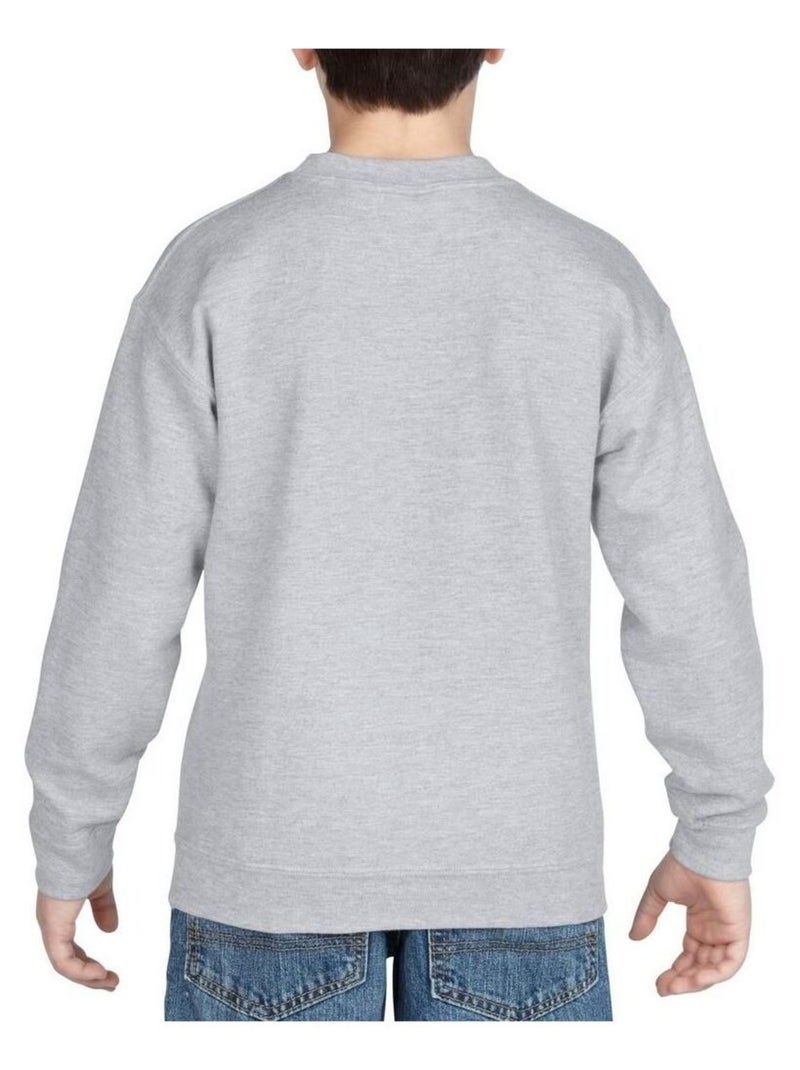 Gildan Sweat-shirt unisexe à col ras du cou en mélange lourd pour enfants Gris moyen - Kiabi